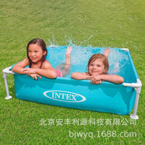 INTEX 57173迷你方形管架水池儿童戏水池 宝宝海洋球池钓鱼池