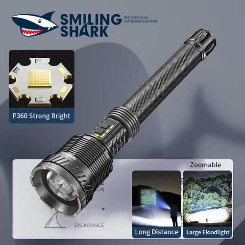 Smiling shark high-power light flashlight highlighted