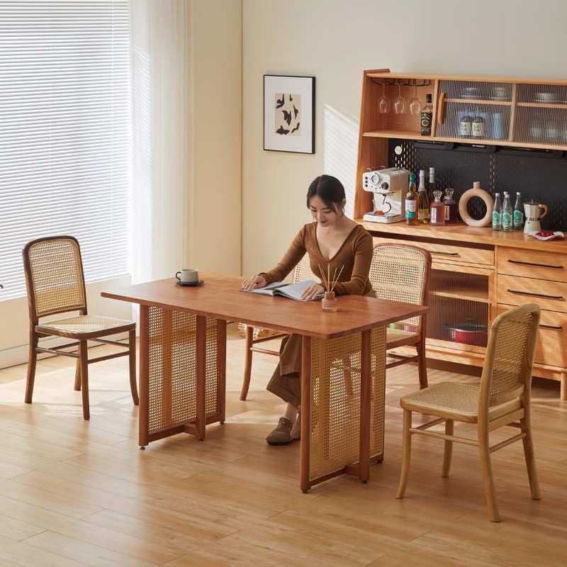 实木餐椅藤编原木家用复古餐厅中古靠背酒店北欧设计师椅餐桌椅子,3C数码配件,摄像机配件,淘宝优惠券,粉丝福利购,淘宝优惠卷