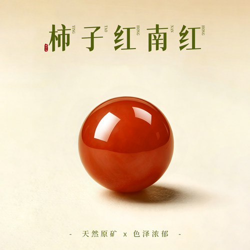 保山柿子红满肉南红玛瑙散珠