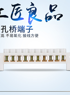 10孔桥型零排接线端子镀铜配电箱接线端子零线排零线端子