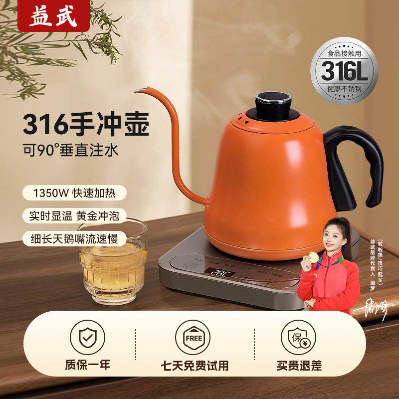 现货不锈钢316泡茶烧水壶煮茶冲咖啡电热水壶全自动高颜值工厂直