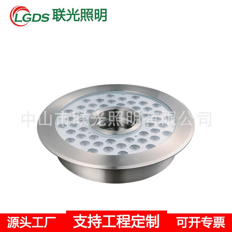 LED喷泉灯RGB水池灯12V24V七彩变色24W全不锈钢水底灯水下涌泉灯