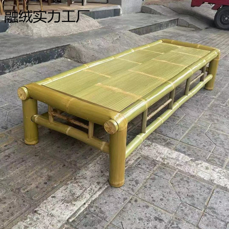 竹床全竹纯手工楠竹制作两用简易一体单人家用双人午休传统竹凉床