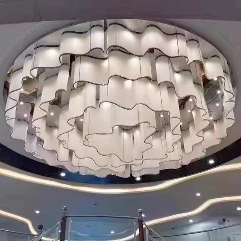 新中式吊灯客厅长方形 复古中国风饭厅书房吸顶简约山水画吊灯