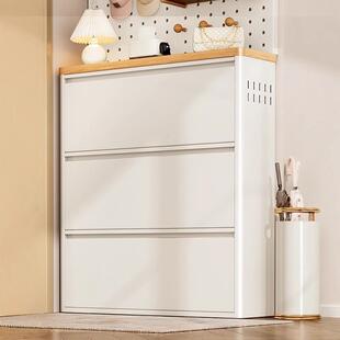 超薄翻斗鞋柜家用门口室内一体靠墙入户门15cm钢制玄关柜小窄鞋架