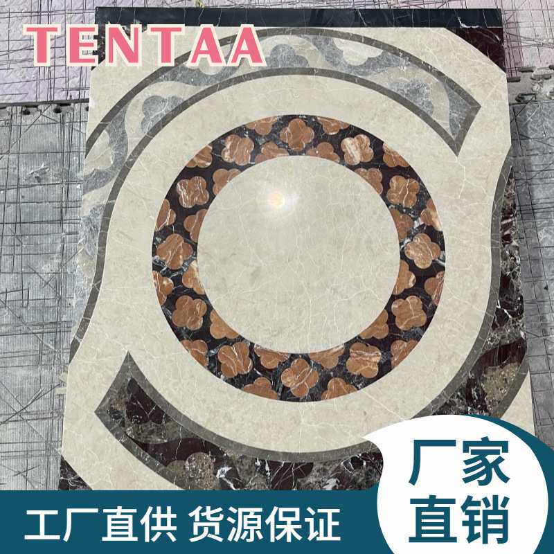 南安水头定制欧式水刀拼花石材装饰工装进门玄关入户天然大理石