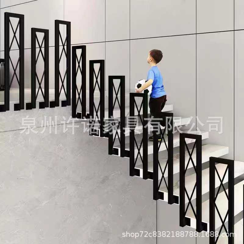 铁艺楼梯扶手梯步老人防护栏杆北欧简约创意栏杆家用围栏阁楼室内
