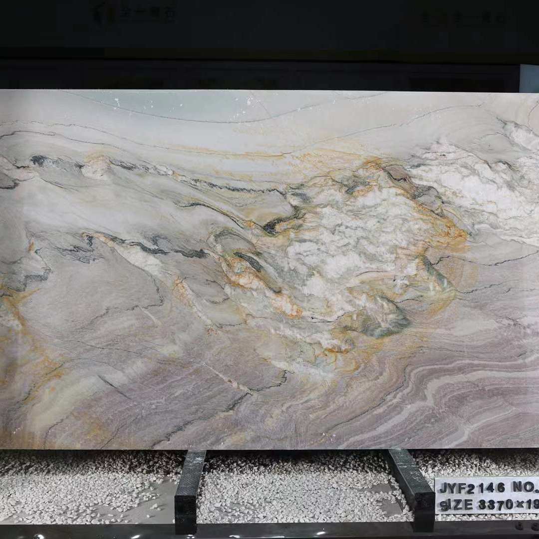大理石彩虹印象 电视墙天然奢石定制家装别墅大理石背景