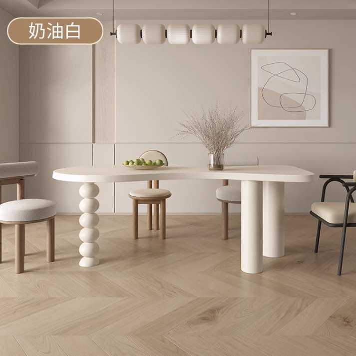 北欧网红实木餐桌家用餐厅创意饭桌客厅阳台办公桌休闲会客接待桌