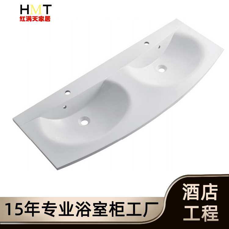 源头工厂人造石台盆定制洗漱台洗手池一体成型手工打磨酒店工程