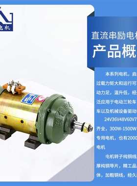 电动三轮车电机36v24v600w拉货工程车建筑工地三轮车有刷直流电机