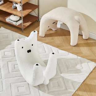 猫咪毛绒凳子创意奶油风下腰异形凳女生精致家用卡通高颜值梳妆凳