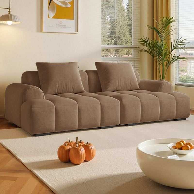 奶油风猫抓皮ins泡芙沙发客厅轻奢出租屋公寓直排小户型皮艺沙发