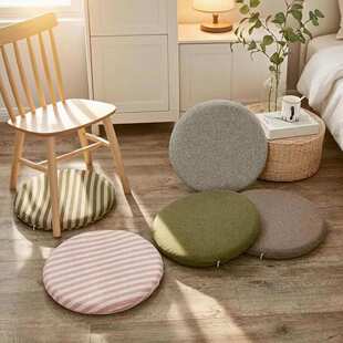 愉悦之家天竺棉椅垫无印风记忆棉坐垫日式办公久坐室透气