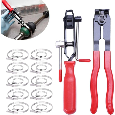 YTCYKJ 2Pcs CV Boot Clamp Pliers Set with 20Pcs Crimp Bands