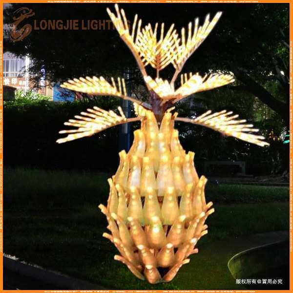 高：2米 黄色菠萝, LED菠萝灯树  菠萝型发光树灯