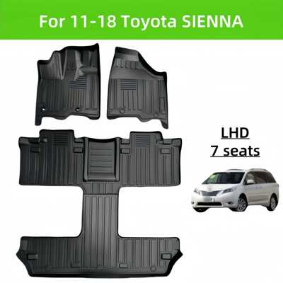 For 11-18 SIENNA LHD Waterproof 3D Carpet TPE Car Floor Mat