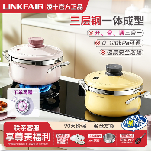 凌丰不锈钢高压锅家用4L新款小型