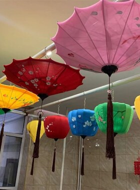 手绘宫灯传国飞碟雨伞吊灯酒店饭中统风仿古典红灯笼中式景区亮化