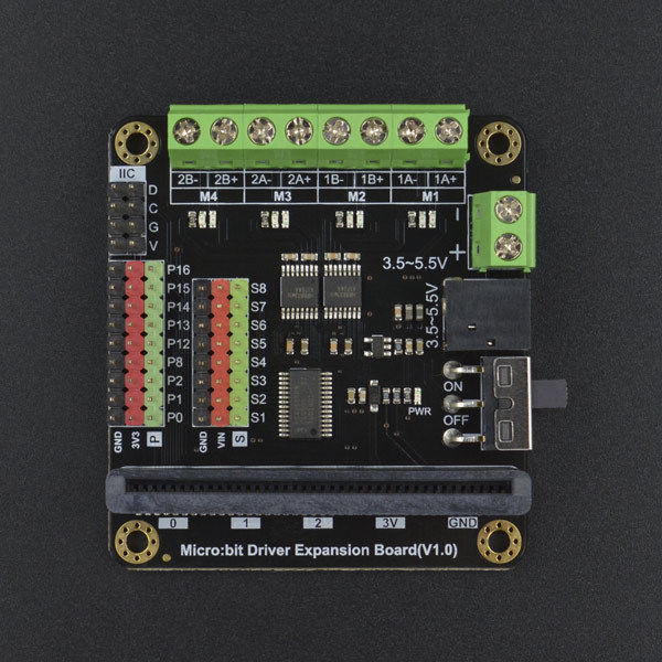 DFRobot mic路o:bit电机驱动板扩展板机r电48路舵机9个GPIO接口