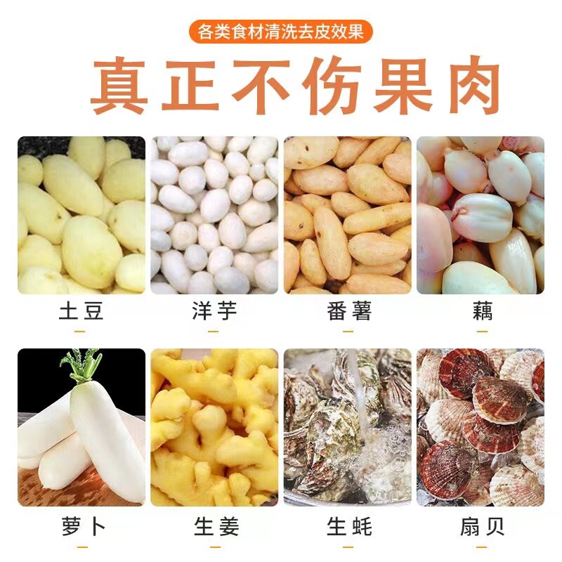 土豆去皮机连用芋头姜卜商藕生萝猪蹄海鲜扇贝毛刷清洗去泥脱皮机