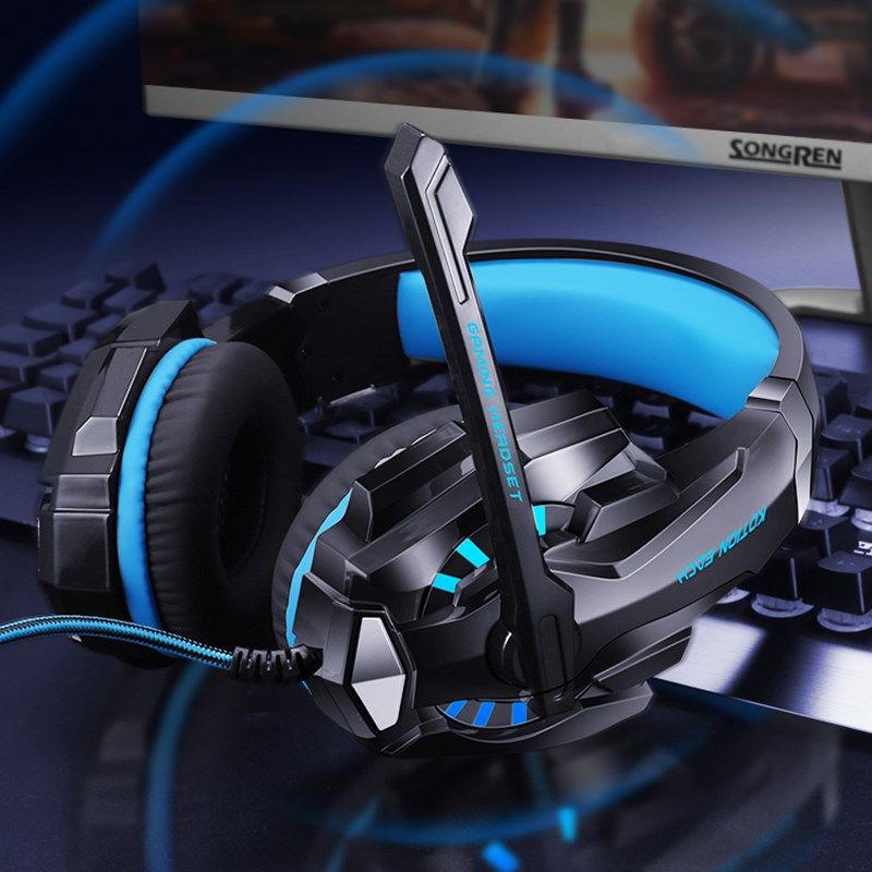 因卓G9000耳机头戴式7.1声道电脑游戏有线耳麦重低音网红主播耳机