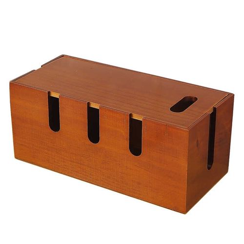 实木数据线机顶盒路由器电线充电器插线板收纳盒排插理线盒集线盒