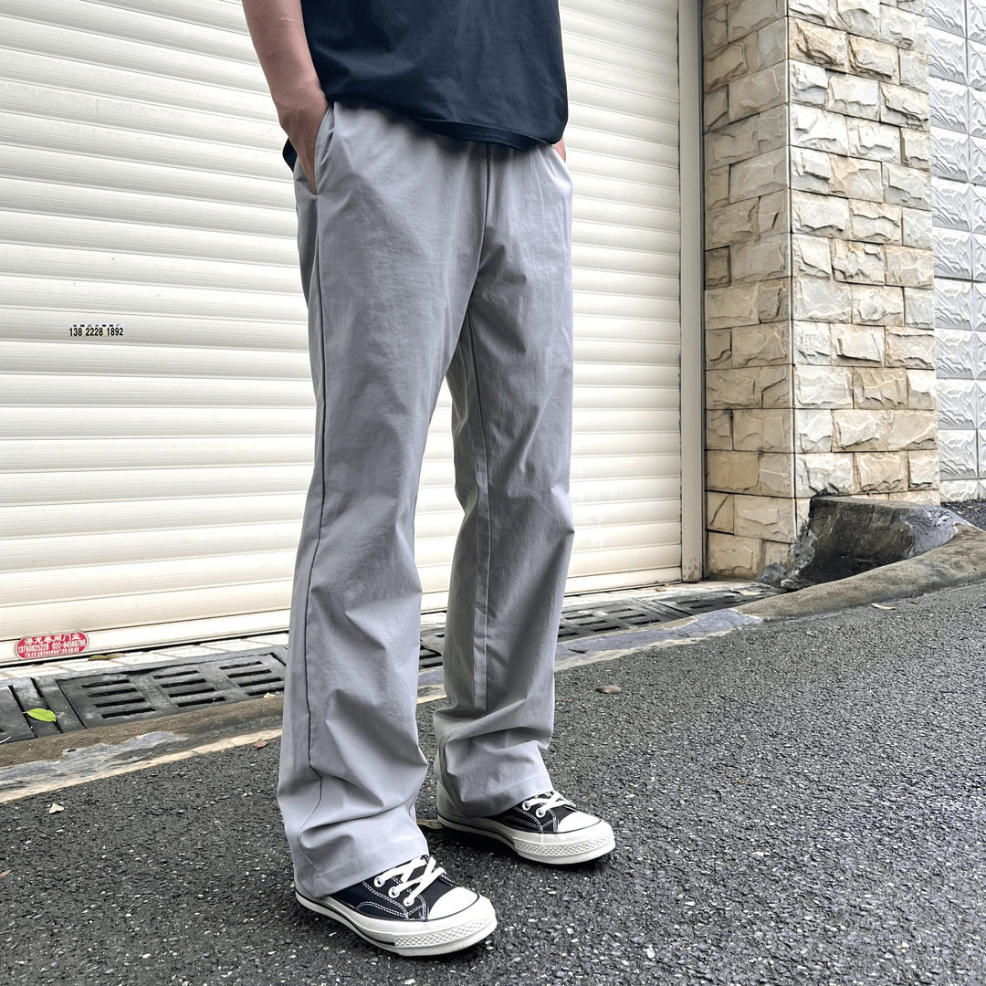 美式cleanfit薄款弯刀褶皱松紧腰休闲裤男宽松直筒微喇弯刀裤夏季,户外/登山/野营/旅行用品,户外休闲裤,淘宝优惠券,粉丝福利购,淘宝优惠卷