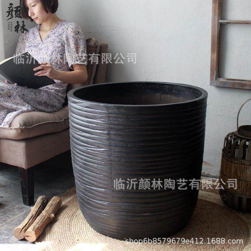 超大花盆大口径陶盆陶瓷大盆陶缸盆粗陶大号盆栽树盆景观大码粗盆
