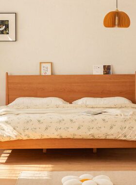 管木匠北欧实木床樱桃木原木床日式家用卧室家具白橡木小户型婚床