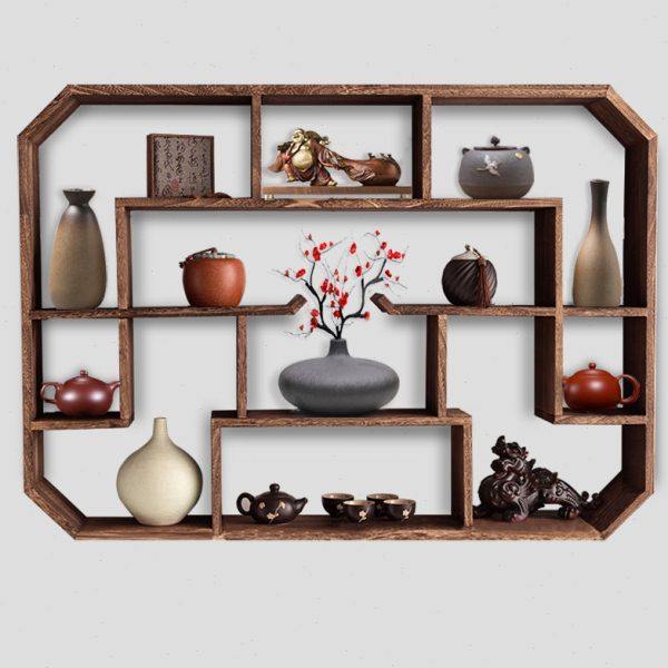 博古架 多宝阁 实木中式 挂墙壁挂式茶架置物架墙上新古董展示柜,住宅家具,多宝格/博古架,淘宝优惠券,粉丝福利购,淘宝优惠卷