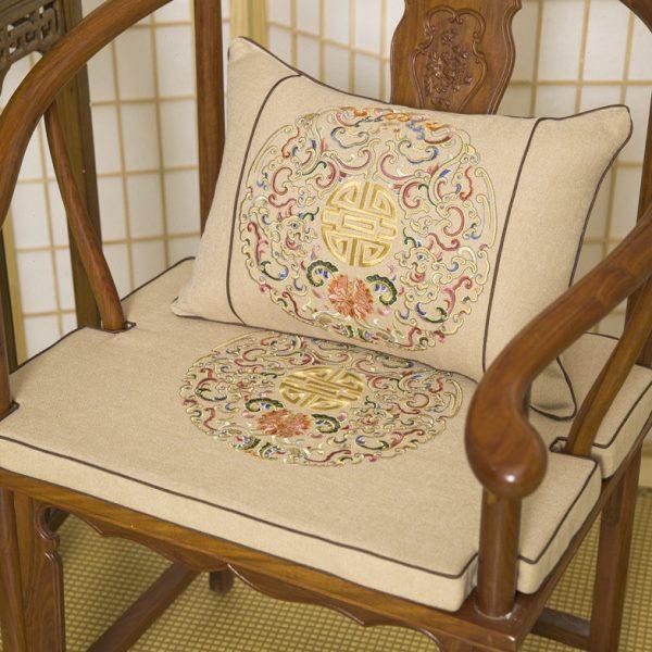 新中式棉麻圈椅太师椅垫茶椅乳胶红木沙发套餐椅坐垫棕垫防滑防水,居家布艺,沙发垫,淘宝优惠券,粉丝福利购,淘宝优惠卷