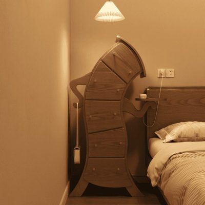 冬木实木床头柜简约现代收纳柜卧室家用储物柜儿童创意床头置物架