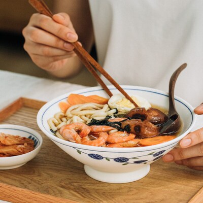 树可 日和斗笠碗大号面碗家用拌面碗探春汤碗8寸陶瓷碗拉面碗单个