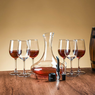 CL红酒杯套装 家用葡萄酒玻璃醒酒器 高脚杯分酒器10件酒具套装