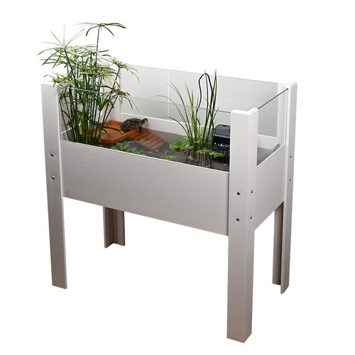 乌龟饲养箱鱼龟共养带晒台大型生态造景深水箱养龟水陆缸带底排水