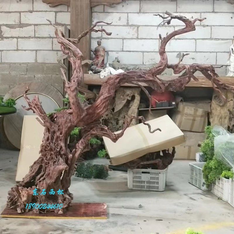 大型仿真树 梅花腊梅树梨花摄影道具落地摆件实木假树造型树定制