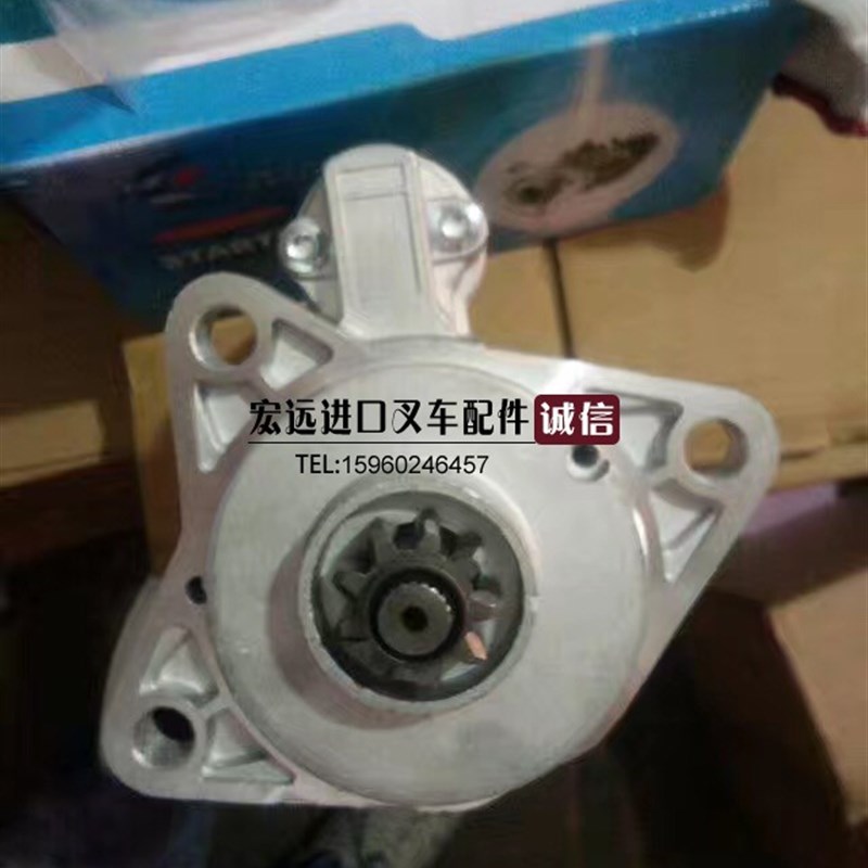 进配马车配件 韩国叉车口件 柴油叉车D4BB起动机 叉达