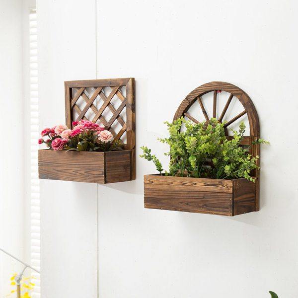 客厅卧室背景墙面木质壁挂装饰花篮复古田园创意店铺布置绿植挂件