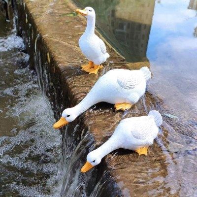 网红鱼缸鸭子摆件喝水庭院鱼池后花园装饰假山户外室内,家居饰品,户外/庭院摆件,淘宝优惠券,粉丝福利购,淘宝优惠卷