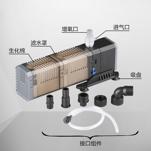 CHJ-502鱼缸内置过滤器三合一超静音增氧泵水族箱内部过滤泵