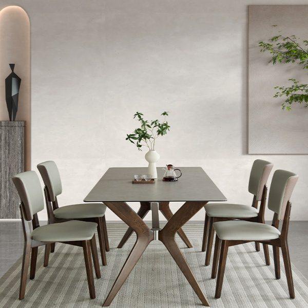 实木岩板餐桌椅组合现代简约小户型长方形实木饭桌黑胡桃木色餐桌,住宅家具,岩板餐桌,淘宝优惠券,粉丝福利购,淘宝优惠卷