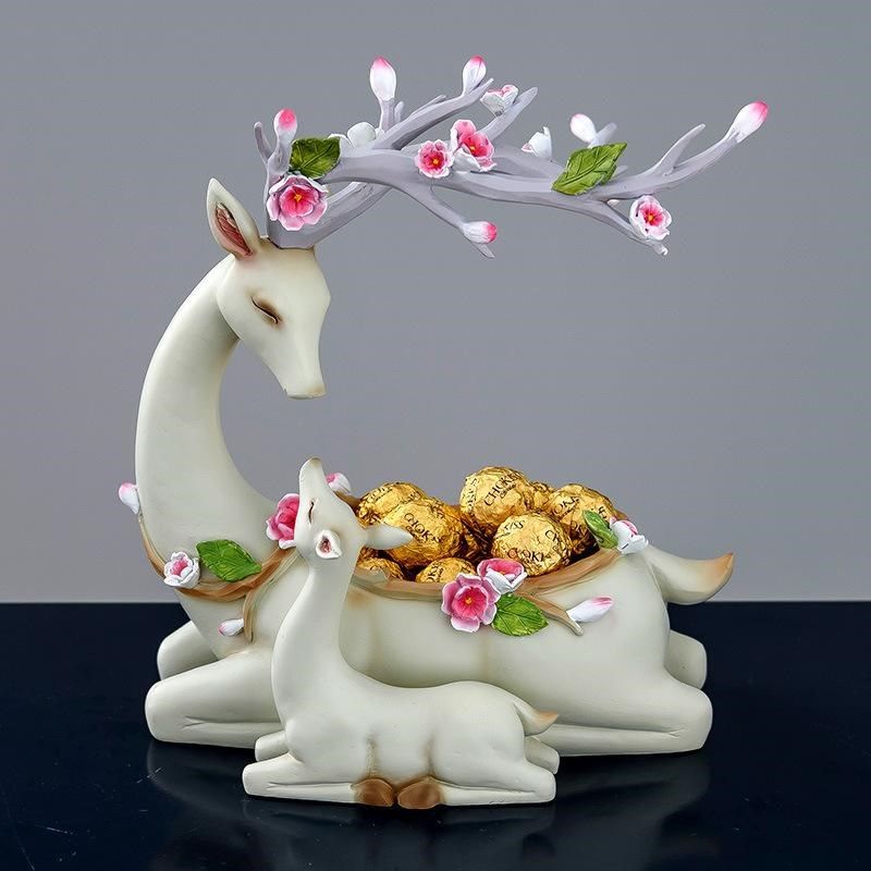 2024车内中控台高端摆件汽车鹿新款车载装饰品大气车上一路平安