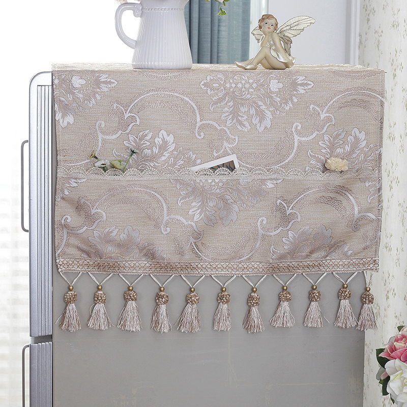 欧式双开门冰箱防尘罩盖巾全包对开微波炉罩高档奢华家用客厅布艺