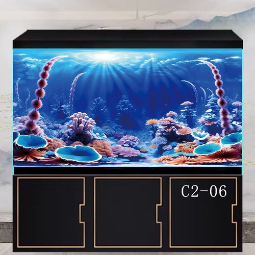 鱼缸背景贴纸背景画水族箱外贴正面带胶高清定制水族造景