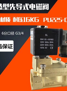 先导式电磁阀PU225-06A SLP-20水阀气阀 新恭电磁阀 AC220V SLGPC