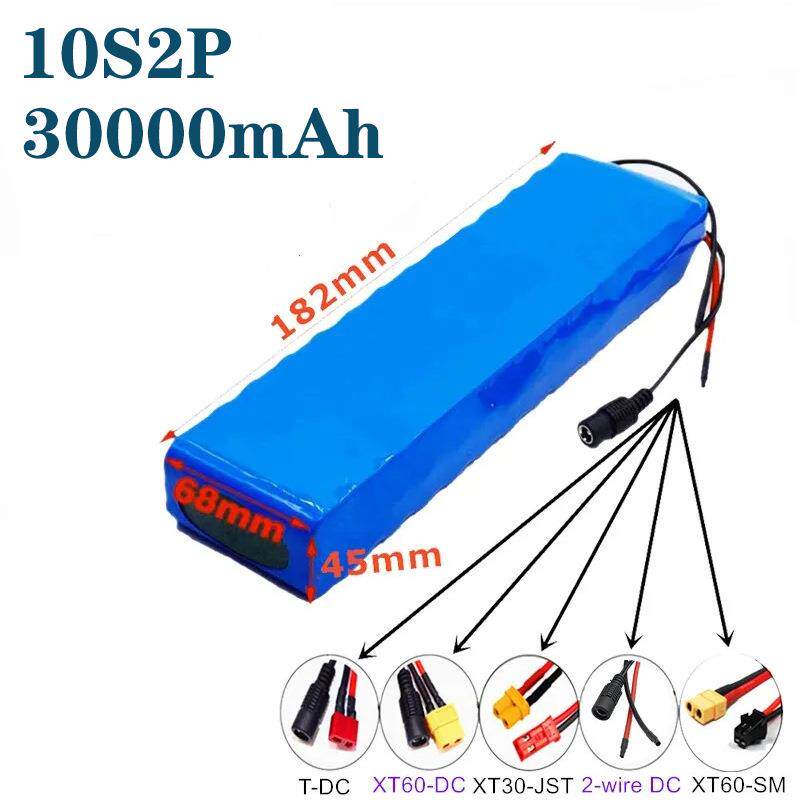18650锂电池组36V30000mAh10串2并电动自行车锂离子电池组充电器