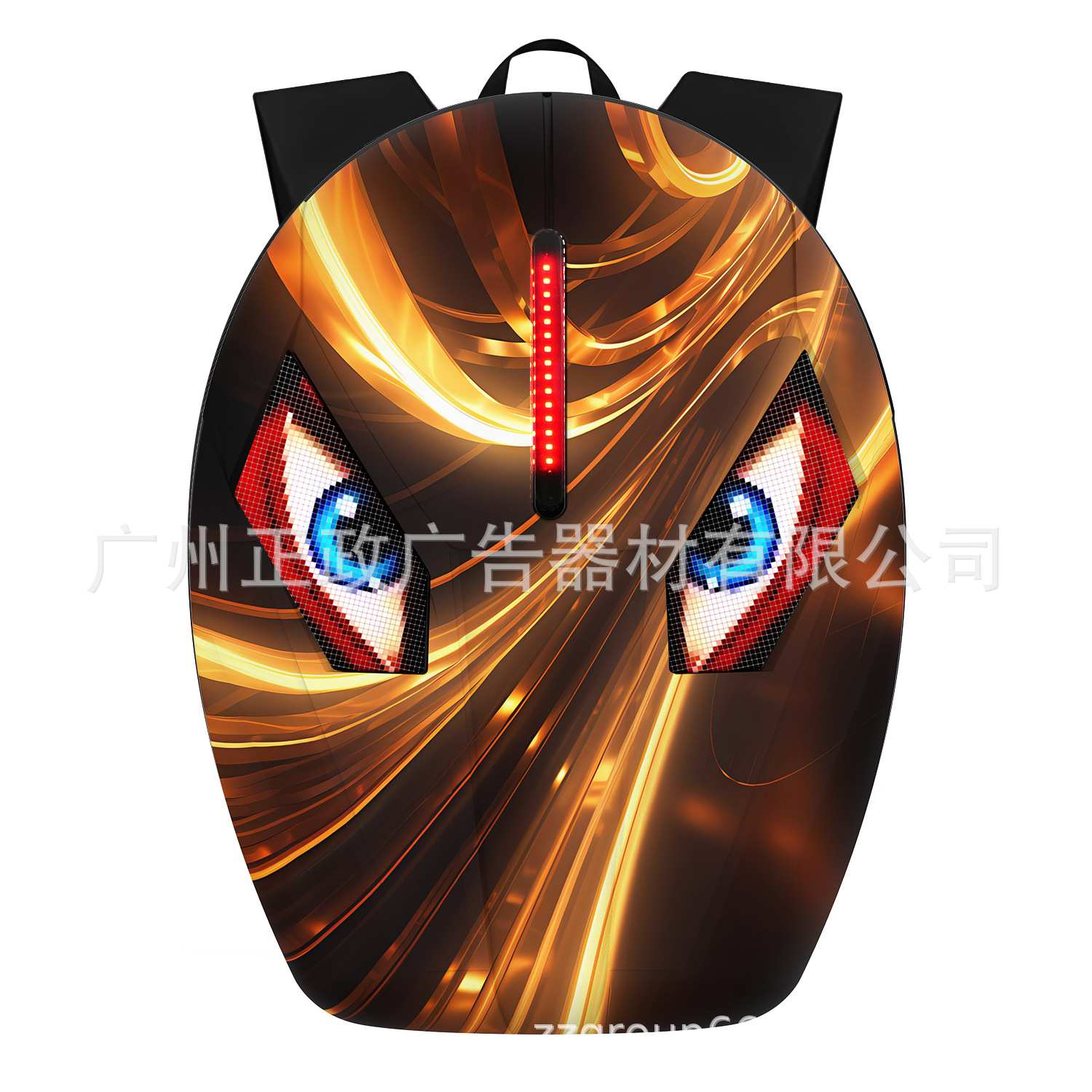 LED发光背包防水蓝牙眼睛双肩书袋男女炫酷USB充电广告宣传包骑行