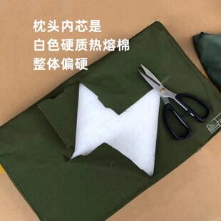 军硬色枕头绿质棉高低护颈椎助眠记忆枕枕头单位宿舍内务棉头